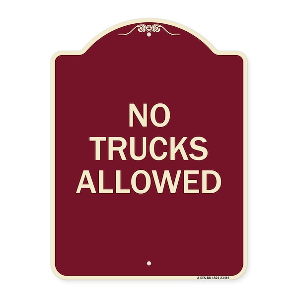 Signmission Parking Lot No Trucks Allowed Heavy-Gauge Aluminum Architectural Sign, 24" x 18", BU-1824-23419 A-DES-BU-1824-23419 - main